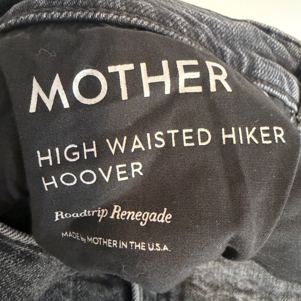 Mother Superior jeans High Waisted Hiker Hoover Roadtrip Renegade 26 black denim - Picture 7 of 9